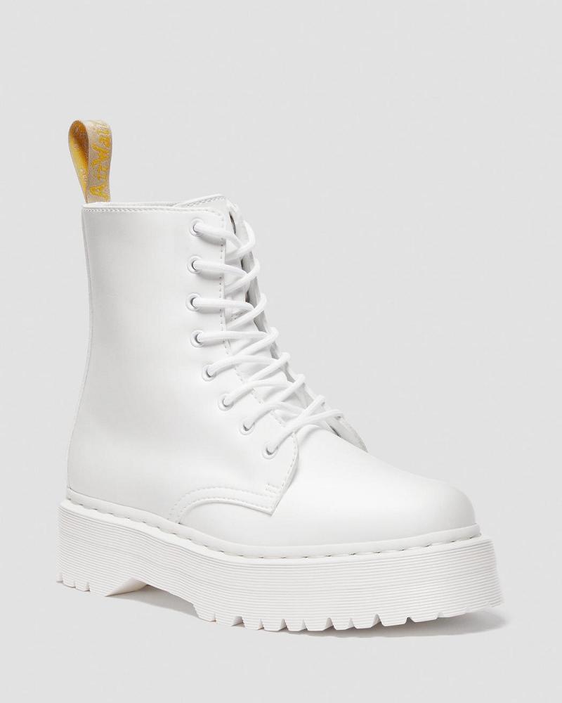 Dr Martens Vegan Jadon II Kemble Mono Platform Støvler Herre Hvide | DK 567KOR